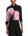 Alice And Olivia Willa Floral-print Silk Crepe De Chine Shirt In Luna Floral