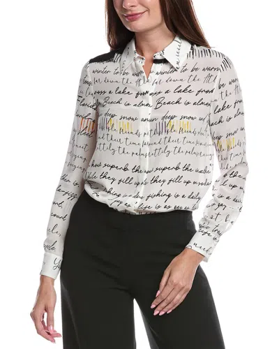 Alice And Olivia Willa Silk Top In White
