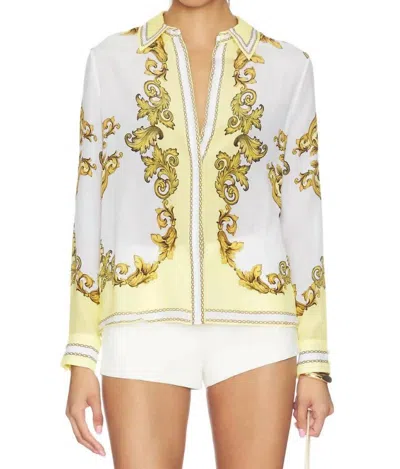 Alice + Olivia Willa Top In Golden Coast In Neutral