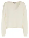 Alice And Olivia Williams V-neck Sweater In Neutral