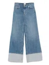Alice And Olivia Wilson Reversed Seam Wide-leg Jeans In Blue