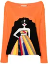 Alice And Olivia Alice + Olivia Winona Staceface Pullover In Orange