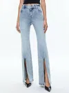 Alice And Olivia Winslow Slim Slit Jeans In Harlow Vintage Blue In Multi
