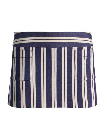 Ace Mini Skort Metro Stripe Twilight Blue In Brown from Alice + Olivia