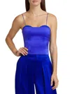Alice And Olivia Ada Bustier Cropped Top In Blue
