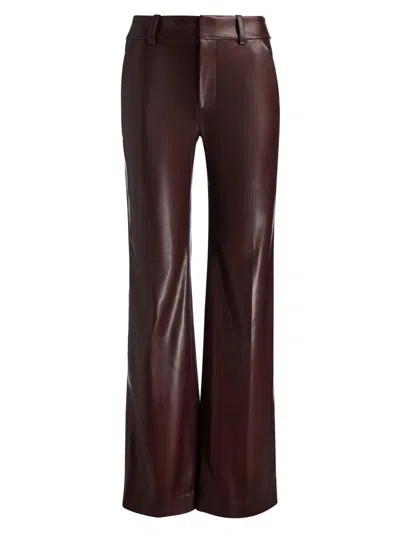 Alice And Olivia Women's Alexander Faux-leather Straight-leg Pants In Brown