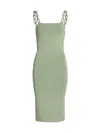 Alice And Olivia Alice + Olivia Alina Braid Strap Body-con Dress In Sage