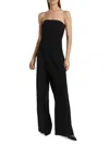 Alice And Olivia Alondra Strapless Asymmetric Jumpsuit In Black