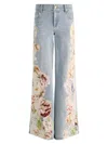 Alice And Olivia Amazing Low Rise Baggy Jeans In Silver Light Wash