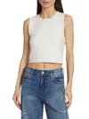 Alice And Olivia Amity Scalloped Tank In Soft White