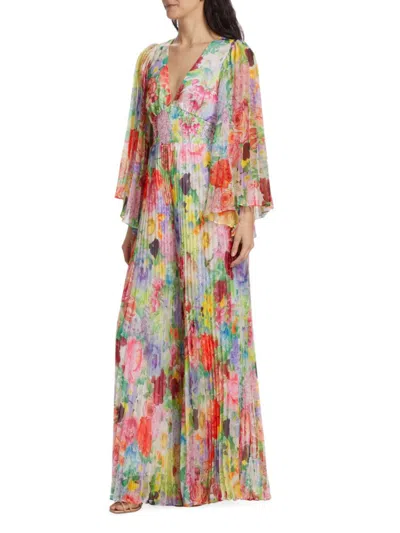 ALICE AND OLIVIA WOMEN'S BENNET FLORAL PLEATED JUMPSUIT