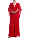 Alice And Olivia Bennet Pleated Jumpsuit In Red
