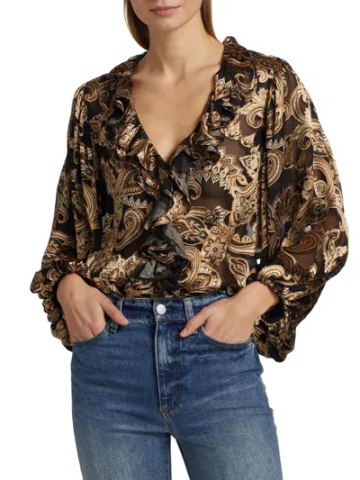 Alice And Olivia Women's Betsie Paisley Balloon-sleeve Blouse
