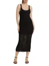 Alice And Olivia Bray Luster Crochet Dress In Black