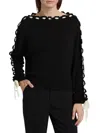 Alice And Olivia Women's Calandra Woven Sweater In Black