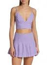 Alice And Olivia Women's Carli Denim Crop Top In Purple