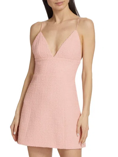 Alice And Olivia Women's Carli Tweed Minidress In Pink Lace