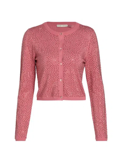 Alice And Olivia Women's Carson Embellished Cardigan In Pink