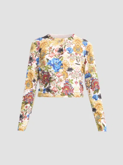 Alice And Olivia Women's Carson Floral Cotton-blend Cardigan In Fallen Petals