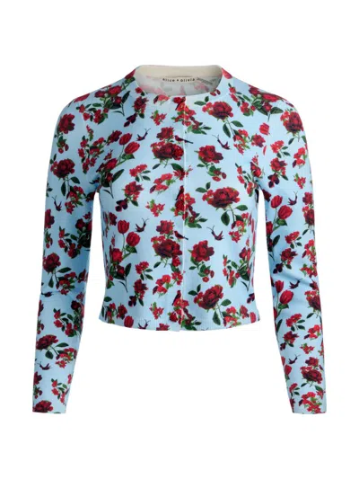 Alice And Olivia Carson Cropped Cardigan In Multi