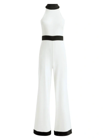 Alice And Olivia Women's Cataline Sleeveless Wide-leg Jumpsuit In Off White/black