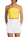 Alice And Olivia Pleat-detail Wide-leg Shorts In Happy Yellow