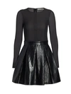 ALICE AND OLIVIA WOMEN'S CHARA VEGAN LEATHER PARTY DRESS,400014970124