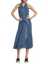 Alice And Olivia Women's Chassidy Chambray Halter Midi-dress In Blue