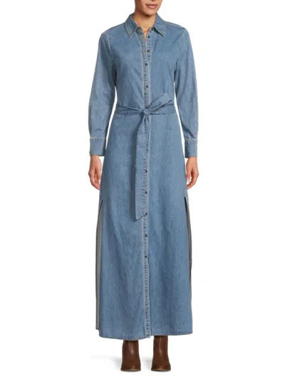 Alice And Olivia Women's Chassidy Denim Maxi Dress In Blue