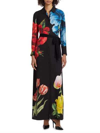 Alice And Olivia Women's Chassidy Floral Maxi Shirtdress In Multi