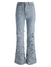 Alice And Olivia Chic Eyelet Jean In Blue