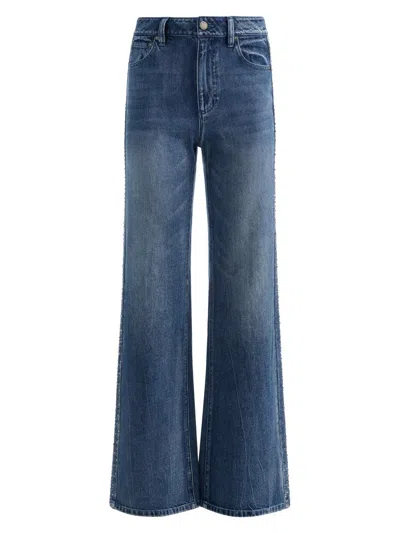 Alice And Olivia Chic High Rise Wide Leg Jeans In Brooklyn Blue