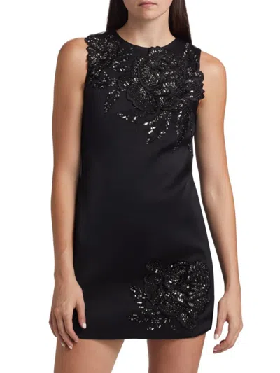 ALICE AND OLIVIA WOMEN'S CLYDE EMBELLISHED A-LINE MINIDRESS