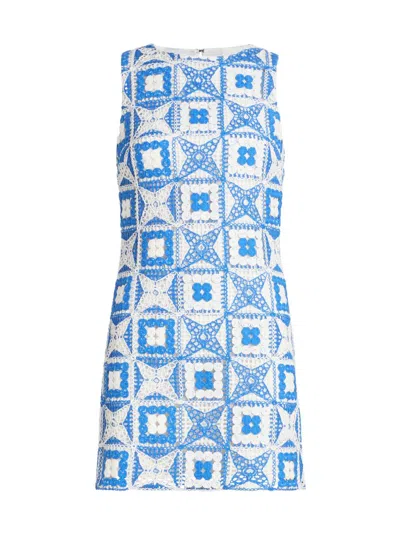 Alice And Olivia Women's Clyde Geometric Cotton-blend Minidress In Multi