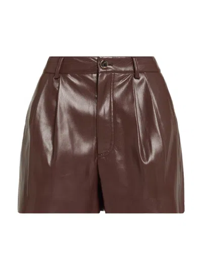 Alice And Olivia Women's Conry Faux-leather Trouser Shorts In Brown