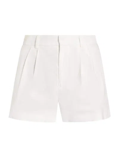 Alice And Olivia Women's Conry Pleated Linen-blend Shorts In Off White