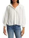 Alice And Olivia Women's Cora Cotton Button-front Blouse In White