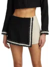 Alice And Olivia Darma Two-tone Tweed Skorts In Black Off White