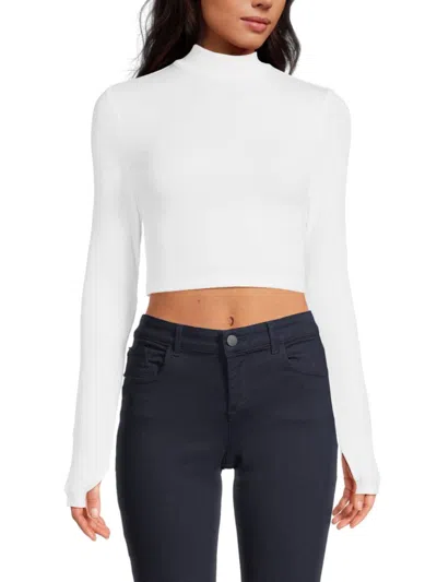 Alice And Olivia Women's Delainia Crop Top In White