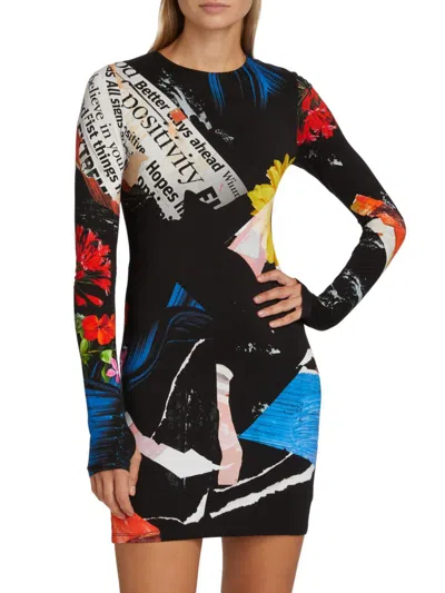 Alice And Olivia Women's Delora Printed Jersey Minidress