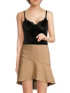 Alice And Olivia Women's Denna Velvet Corset Top In Black