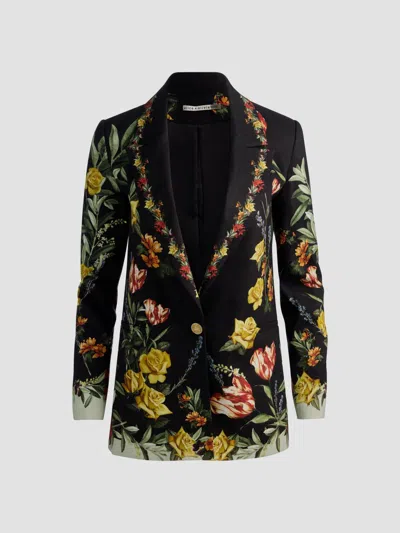 Alice And Olivia Women's Denny Floral Linen-blend Boyfriend Blazer