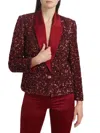 Alice And Olivia Denny Boxy Sequined Blazer