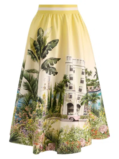 Alice And Olivia Earla Staceface Midi Skirt In Multi