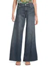 Alice And Olivia Women's Elasticized Waist High-rise Wide-leg Jeans In Blue