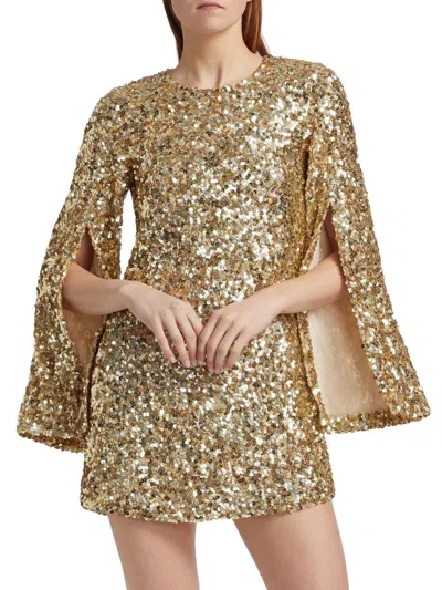 Alice And Olivia Women's Eleonora Embellished Sequin Minidress In Gold