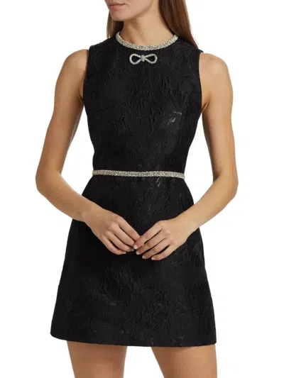 Alice And Olivia Women's Ellis Embellished Jacquard Minidress In Black