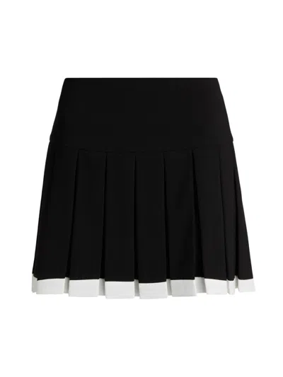 Alice And Olivia Women's Emilie Box Pleated Miniskirt In Black
