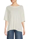 Alice And Olivia Women's Evan Linen Oversized T-shirt In White