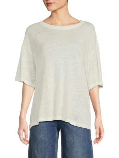 Alice And Olivia Women's Evan Linen Oversized T-shirt In White